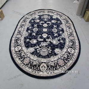 Турецкий Ковер Для гостиной дизайн 79 синий Овал